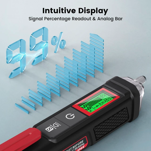 Alt view image 10 of 14 - Voltage Tester/Non-Contact Voltage Tester with Signal Percentage, Dual Range AC 12V/70V-1000V, Live/Null Wire Tester, Electrical Tester with LCD Display, Buzzer Alarm, Wire Breakpoint Finder