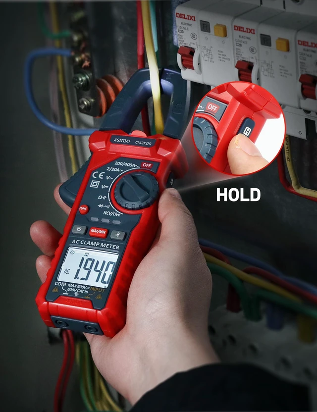 Alt view image 13 of 14 - Digital Clamp Meter Multimeter 2000 Counts Amp Voltage Tester Auto-ranging with AC/DC Voltage, AC Current, Resistance, Capacitance, Continuity, Live Wire Test, NCV, Blue