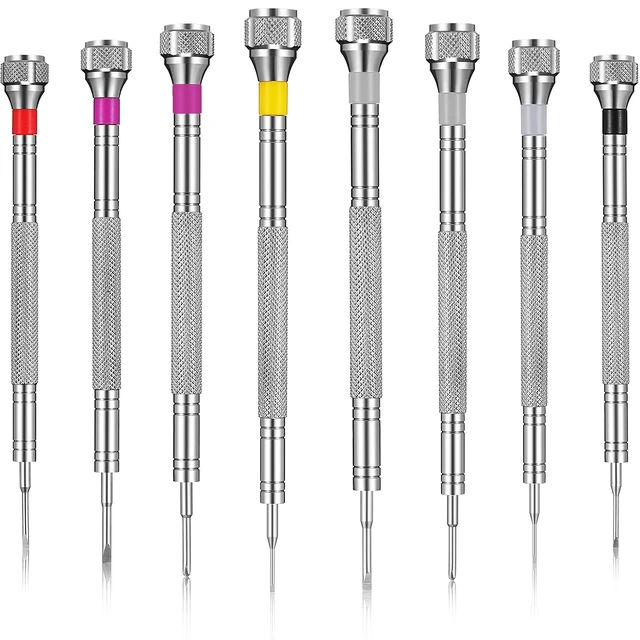 Alt view image 7 of 12 - 8 Pieces Precision Jewelers Screwdriver Set, Micro Watch Repair Screwdriver Set 0.6-1.6 mm for Watch, Eyeglasses, Jewelry Work, Electronics Repair(Flathead, Phillips)