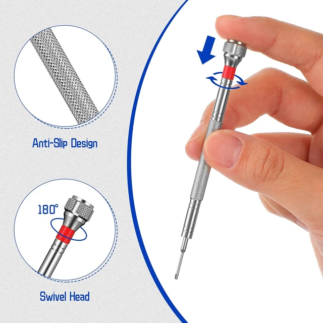 Alt view image 8 of 12 - 8 Pieces Precision Jewelers Screwdriver Set, Micro Watch Repair Screwdriver Set 0.6-1.6 mm for Watch, Eyeglasses, Jewelry Work, Electronics Repair(Flathead, Phillips)