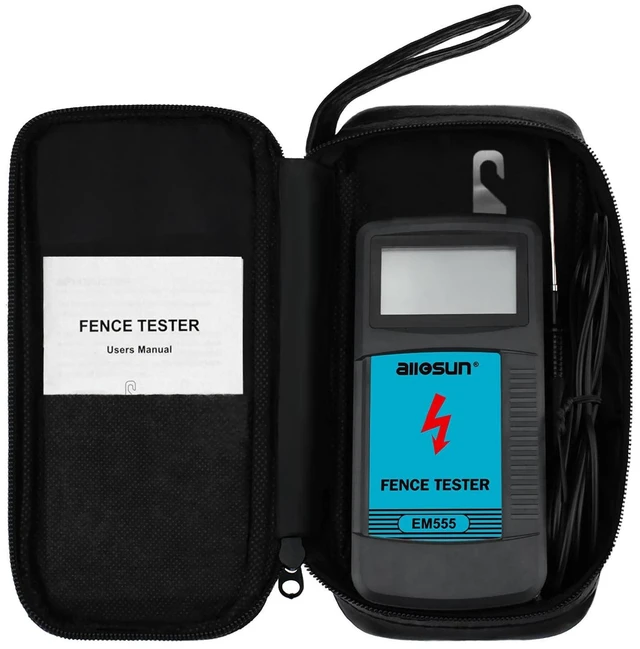 Alt view image 13 of 14 - Electric Fence Tester Fault Finder Digital Electric Fence Voltage Tester Max 9.9kv, Blue (EM555)
