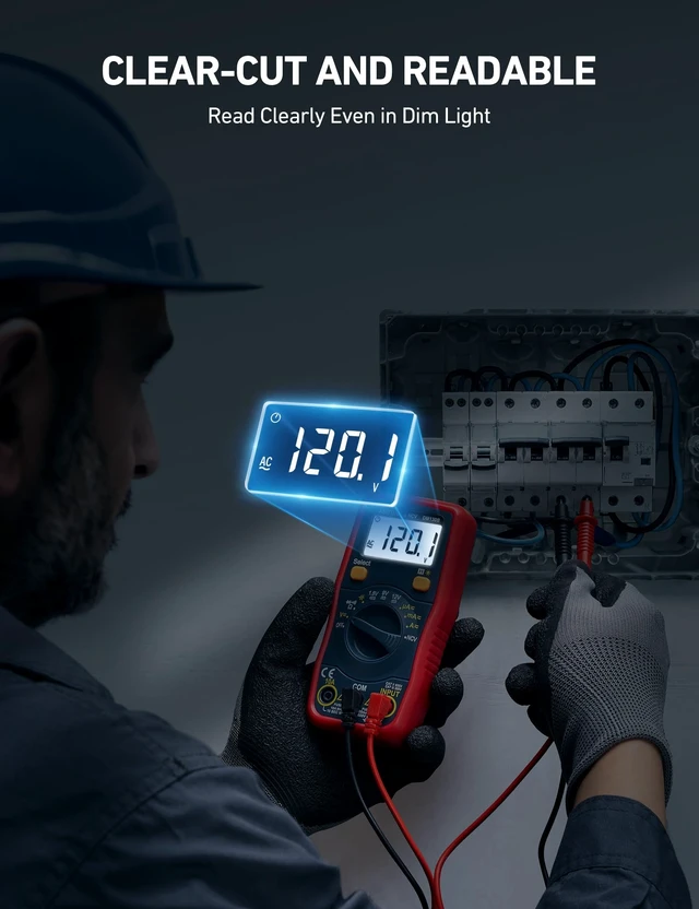 Alt view image 13 of 14 - Digital Multimeter, Voltmeter 1.5v/9v/12v Battery Voltage Tester Auto-Ranging/Ohmmeter/DMM with NCV Function, Accurately Measures Voltage Current Amp Resistance Capacitance