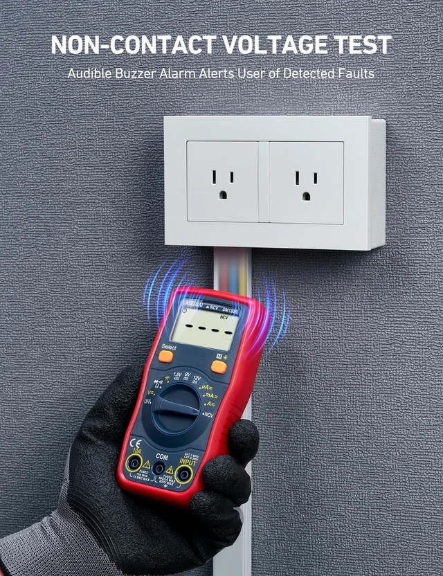 Alt view image 12 of 14 - Digital Multimeter, Voltmeter 1.5v/9v/12v Battery Voltage Tester Auto-Ranging/Ohmmeter/DMM with NCV Function, Accurately Measures Voltage Current Amp Resistance Capacitance