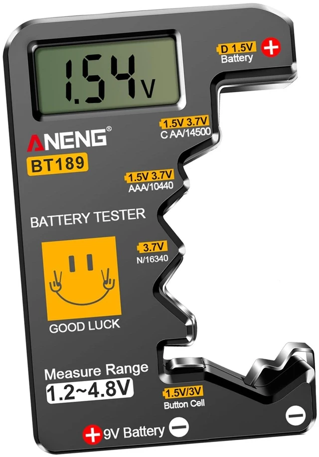 Alt view image 8 of 14 - BT189 Battery Tester for AAA,AA,C,D,9V,F,6F22,1.5V/3V Button Batteries,LCD Display Household Battery Detector,Detects Battery Power By Voltage,Universal Battery Checker