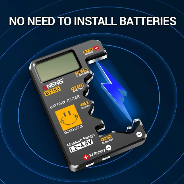 Alt view image 9 of 14 - BT189 Battery Tester for AAA,AA,C,D,9V,F,6F22,1.5V/3V Button Batteries,LCD Display Household Battery Detector,Detects Battery Power By Voltage,Universal Battery Checker