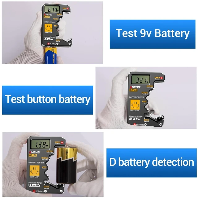 Alt view image 13 of 14 - BT189 Battery Tester for AAA,AA,C,D,9V,F,6F22,1.5V/3V Button Batteries,LCD Display Household Battery Detector,Detects Battery Power By Voltage,Universal Battery Checker