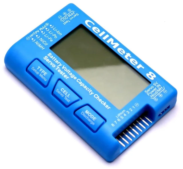 Alt view image 12 of 14 - RC CellMeter 8 Digital Battery Capacity Checker Battery Voltage Tester LCD Backlight for LiPo Life Li-ion NiMH Nicd