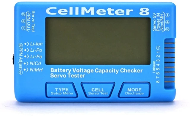 Alt view image 14 of 14 - RC CellMeter 8 Digital Battery Capacity Checker Battery Voltage Tester LCD Backlight for LiPo Life Li-ion NiMH Nicd