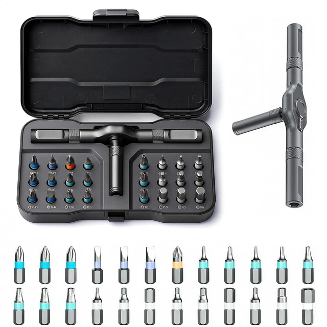 Alt view image 8 of 14 - 2026 New Tools 24 in 1 Magnetic Ratchet Screwdriver Set, Multi Bit DIY Magnetic Screwdriver Set with Detachable Ratchet Handle, Portable Precision Repair Tool Kit for Furniture, Electronics, Bicycle