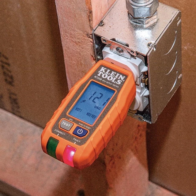Alt view image 12 of 14 - RT250 GFCI Outlet Tester with LCD Display, Electric Voltage Tester for Standard 3-Wire 120V Electrical Receptacles
