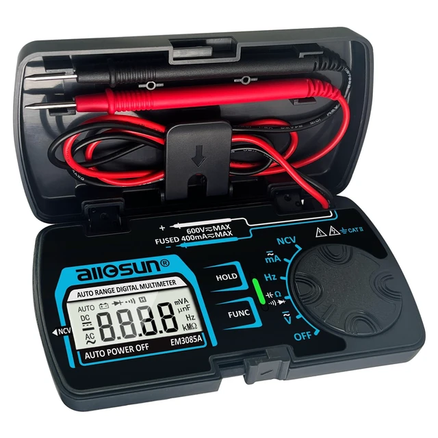 Alt view image 8 of 14 - Digital Multimeter Pocket Size DC AC Voltage Current Tester NCV Ohm Capacitance Frequency Diode and Continuity Test Auto Range (EM3085A (Upgraded))