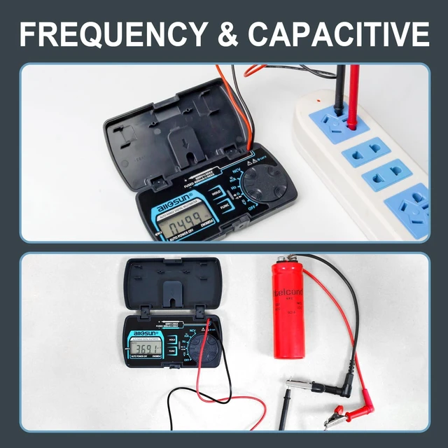 Alt view image 11 of 14 - Digital Multimeter Pocket Size DC AC Voltage Current Tester NCV Ohm Capacitance Frequency Diode and Continuity Test Auto Range (EM3085A (Upgraded))