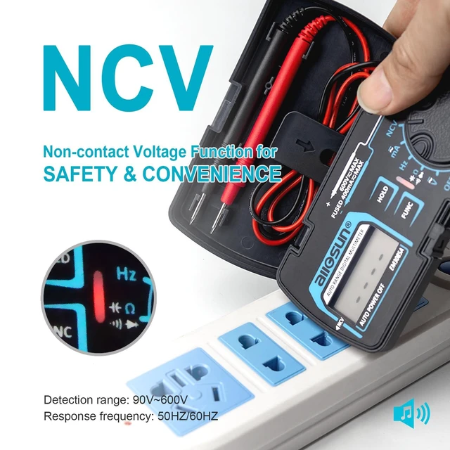 Alt view image 10 of 14 - Digital Multimeter Pocket Size DC AC Voltage Current Tester NCV Ohm Capacitance Frequency Diode and Continuity Test Auto Range (EM3085A (Upgraded))