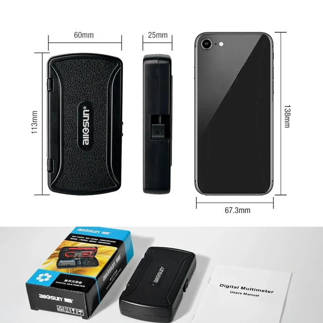Alt view image 14 of 14 - Digital Multimeter Pocket Size DC AC Voltage Current Tester NCV Ohm Capacitance Frequency Diode and Continuity Test Auto Range (EM3085A (Upgraded))