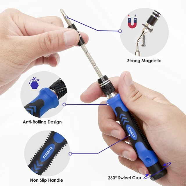 Alt view image 10 of 14 - Precision Screwdriver Set, 79 in 1 Screwdriver Kit with 58 Bits & Anti Static Wrist Strap, Magnetic Driver Electronics Repair Tool Kit for Computer, iPhone, Laptop, Cell Phone, Macbook, PS4/5