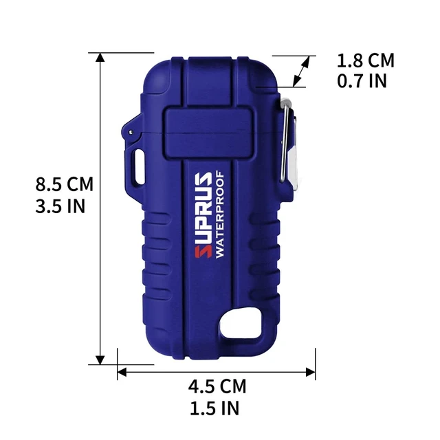 Alt view image 14 of 14 - Waterproof Lighter Windproof Lighter Arc Plasma Lighters USB-C Rechargeable with Expandable and Flexible Neck for Outdoor, Camping & Kitchen (Blue)