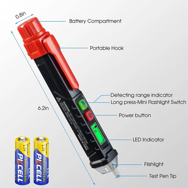 Alt view image 9 of 14 - AC Voltage Tester/Non-Contact Voltage Tester with Dual Range AC 12V-1000V/48V-1000V, Electrical Pen with LCD Display and Flashlight Buzzer Alarm, Detect Wire Breakpoint, Live/Null Wire Tester.