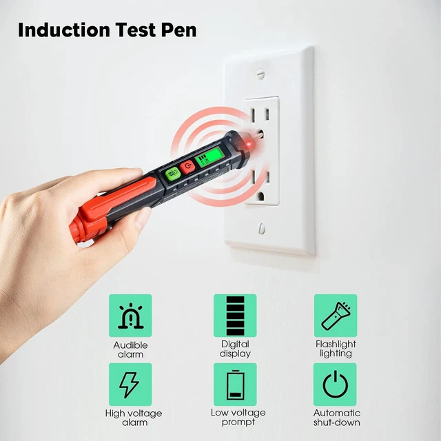 Alt view image 11 of 14 - AC Voltage Tester/Non-Contact Voltage Tester with Dual Range AC 12V-1000V/48V-1000V, Electrical Pen with LCD Display and Flashlight Buzzer Alarm, Detect Wire Breakpoint, Live/Null Wire Tester.