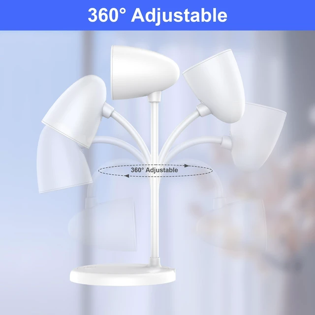 Alt view image 9 of 12 - LED Desk Lamp for Home Office,3 Light Colors,Table Lamp,Dimmable Reading Light for Bedside Small Desk Lamp for College Dorm Room,Bedroom Desk Light,White