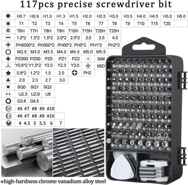 Alt view image 9 of 14 - Precision Screwdriver Set 138 in 1 Small Magnetic Screwdriver Set with Case, Electronic Repair Tool Kit for Computer, Laptop, iPhone, Cellphone Macbook, PC, PS5, Watch Camera Electronic