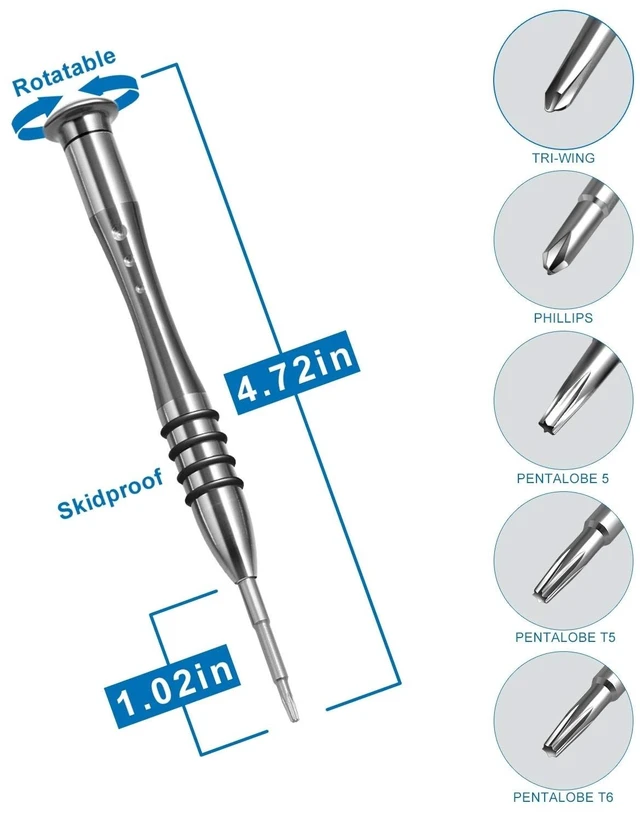 Alt view image 9 of 14 - Screwdriver Set for MacBook, Tri-Wing Phillips Pentalobe Screwdrivers Repair Tool Kit for Apple MacBook Mac Retina Pro Air - 5 T5 T6