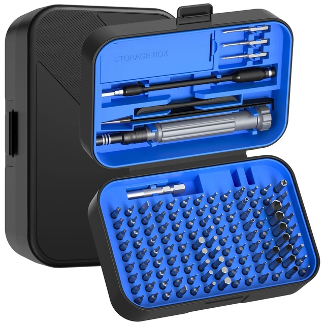 Alt view image 8 of 14 - Precision Screwdriver Set, 150 in 1 Electronics Tool Kit with 120 Bits Magnetic Screwdriver Set & 30-Bit Magnetic Set Handy Repair Tool for Computer Phone Watch Camera Laptop, Blue