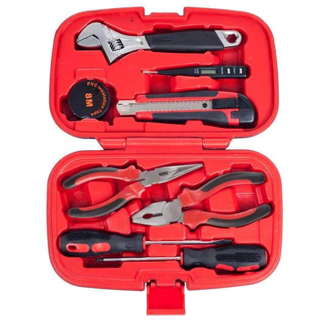 Alt view image 8 of 14 - Household Hand Tools - 9-Piece Tool Set Includes Adjustable Wrench, Screwdriver, Pliers, and More - Tool Kit for the Home, Office, and Car