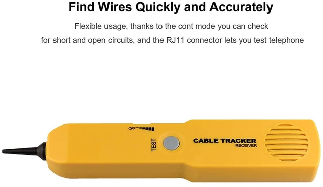 Alt view image 9 of 12 - Electrical Wire Tracer Circuit Tester w/Tone Generator & Probe Kit, Cable Signal Locator Tester, Test Circuit Continuity, Network Telephone Line, Automotive Circuit Identify Tools w/Clips & RJ11 Plug