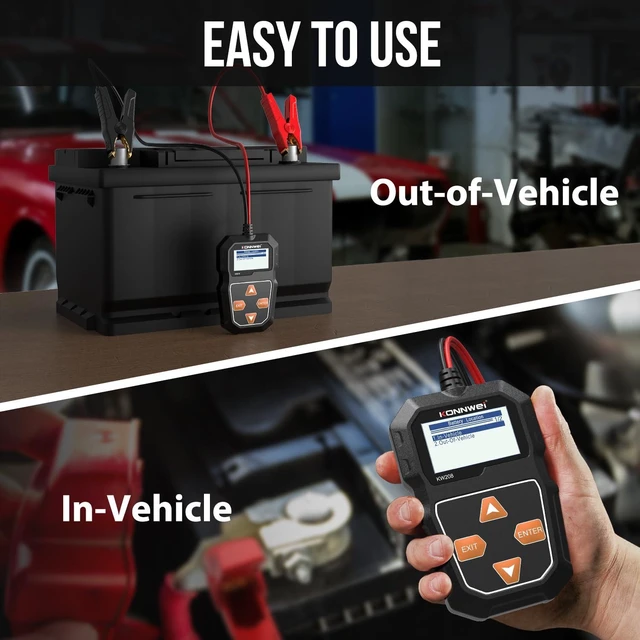 Alt view image 12 of 14 - KW208 12V Car Battery Tester, Battery Load Tester Automotive 12V Alternator Starter Tester Digital Auto Battery Analyzer Charging Cranking System Tester for Car Truck Marine Motorcycle Boat