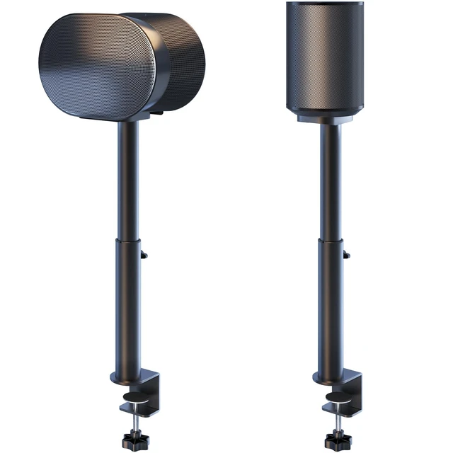 Alt view image 8 of 14 - Desk Clamp Speaker Stand for SONOS Era 100 SL, Era 100 and Era 300 - Height Adjustable Desk Speaker Mount,Concealed Cable Management, Max Load 11 lbs, Pack of 2, Black
