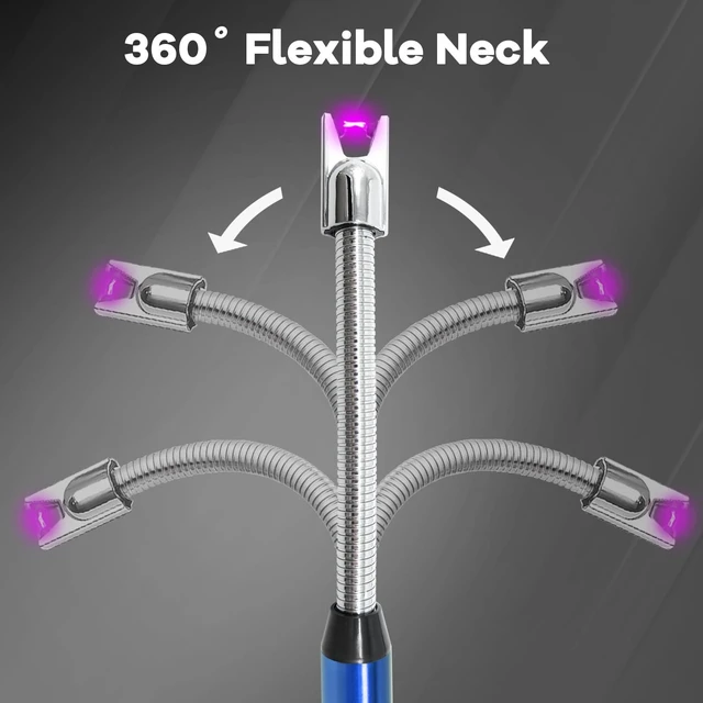Alt view image 11 of 12 - 3 Pack Candle Lighter Electric Rechargeable Arc Windproof Lighters Flexible Neck Long Rotate 360 Plasma Lighter USB Flameless Lighters Candles Grill BBQ