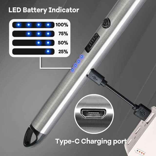 Alt view image 9 of 12 - 3 Pack Candle Lighter Electric Rechargeable Arc Windproof Lighters Flexible Neck Long Rotate 360 Plasma Lighter USB Flameless Lighters Candles Grill BBQ