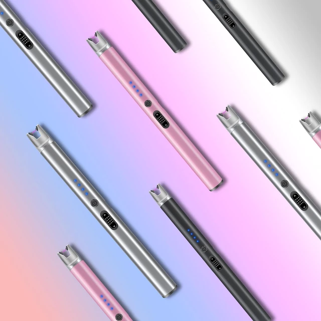 Alt view image 14 of 14 - 3 Pack Electric Candle Lighter Rechargeable USB Lighters Flameless Windproof Plasma Arc Lighters with Safety Lock Long Lighter for Candle BBQ Camping Birthday Party