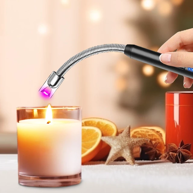 Alt view image 12 of 12 - 3 Pack Candle Lighter Electric Rechargeable Arc Windproof Lighters Flexible Neck Long Rotate 360 Plasma Lighter USB Flameless Lighters Candles Grill BBQ