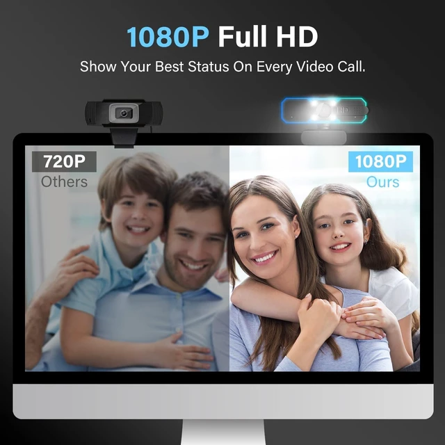 Alt view image 14 of 14 - 1080P 60FPS Streaming Camera Webcam with Microphone and Fill RGB Light,Autofocus,Work with Laptop/Desktop Computer/Winsdows/Mac OS/PC Computer for Camera