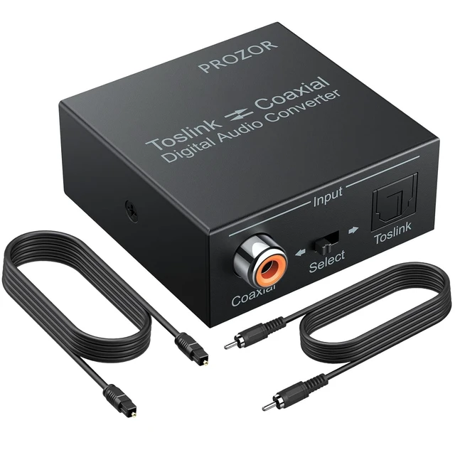 Alt view image 8 of 14 - 192K Bi-derectional Coaxial Optical Converter, Optical SPDIF Toslink to Coaxial, Coaxial to Optical SPDIF Toslink, Support DTS/Dolby-AC3, Bi-derectional Digital Splitter with Optical Cable