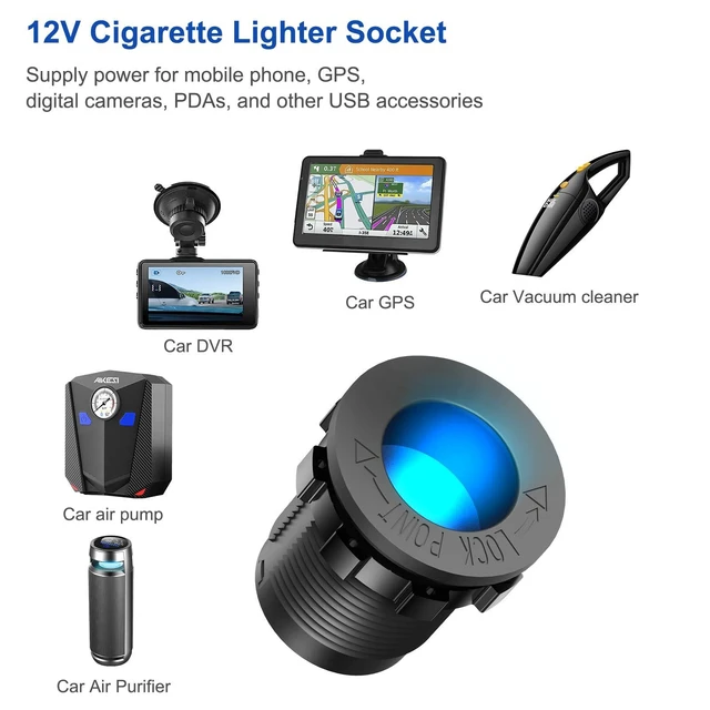 Alt view image 10 of 14 - 12V USB Outlet Marine Switch Panel Plug, PD3.0 and Dual QC3.0 USB Ports Aluminum Car Charger with LED Voltmeter Power Switch, Lighted 150W Cigarette Lighter Socket 2 in 1 DIY Kit for Boat RV ATV, etc.