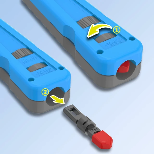 Alt view image 11 of 14 - Punch Down Tool 110 Ethernet Keystone Punch Tool with 110/66 Blades Blue 1 Pack