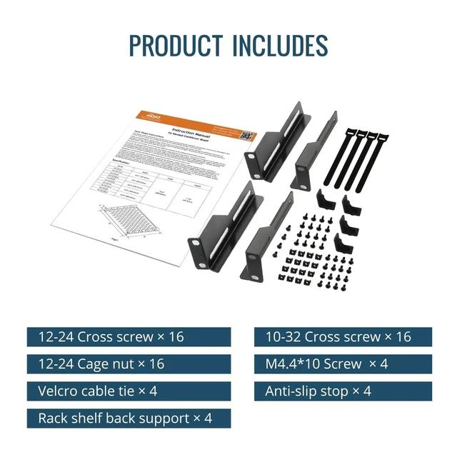 Alt view image 14 of 14 - 1U Rack Shelf,19 inch Rack Shelf 14 inch Depth,Rack Mount Shelf with Anti-Slip Stops,Server Rack Shelf and Network Shelf for 19in Equipments, 110lbs Capacity of Vented 1U Shelf,No Lip(2 Pack)