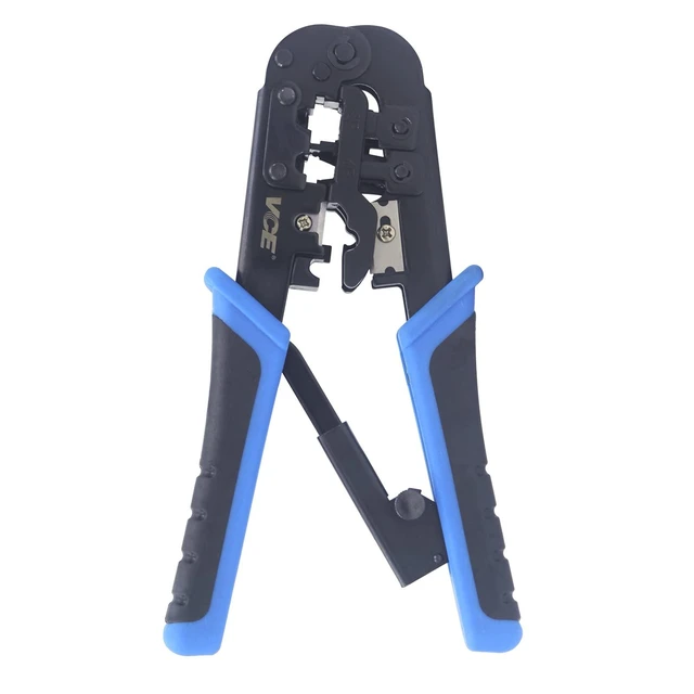 Alt view image 8 of 14 - RJ45 RJ11/RJ12 RJ22 Ethernet Crimp Tool Crimper Cutter Stripper All-in-one Multi-Tool for Network Telephone Cat3 Cat5 Cat5e Cat6 Cat6A Modular Connector Plug Cables
