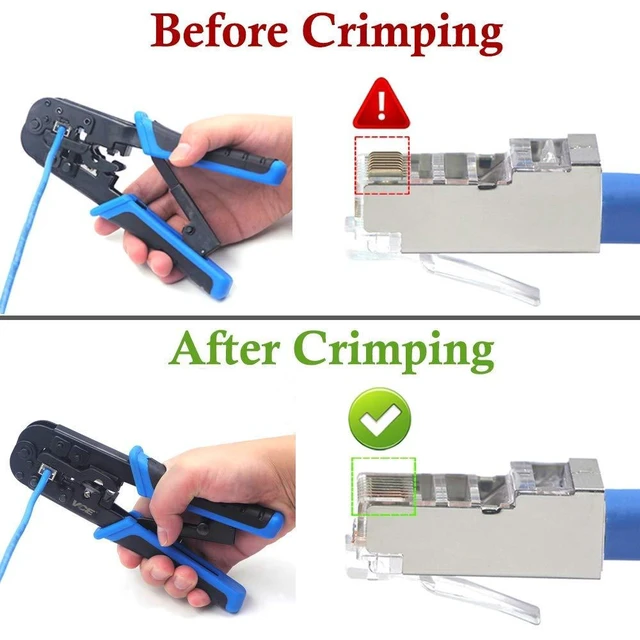 Alt view image 12 of 14 - RJ45 RJ11/RJ12 RJ22 Ethernet Crimp Tool Crimper Cutter Stripper All-in-one Multi-Tool for Network Telephone Cat3 Cat5 Cat5e Cat6 Cat6A Modular Connector Plug Cables