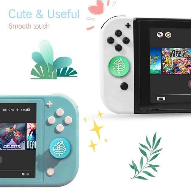 Alt view image 10 of 14 - 4PCS Cute Switch Thumb Grip Caps for Nintendo Switch OLED/Lite Console, Joystick Cap Kawaii Soft Silicone Analog Stick Button Cover for NS Joycon Controller, Leaf Bear