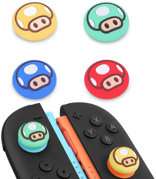 Alt view image 7 of 12 - Thumb Grip Caps for Nintendo Switch 2 / Switch 2 Pro Controller, 4PCS Kawaii Cute Joystick Cap Grip Soft Silicone Joycon Button Cover Switch 2 Accessories, Red