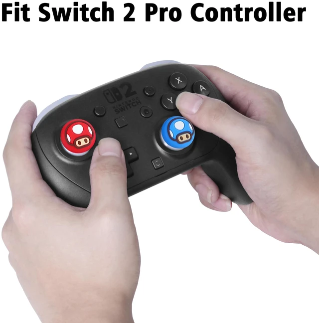 Alt view image 8 of 12 - Thumb Grip Caps for Nintendo Switch 2 / Switch 2 Pro Controller, 4PCS Kawaii Cute Joystick Cap Grip Soft Silicone Joycon Button Cover Switch 2 Accessories, Red