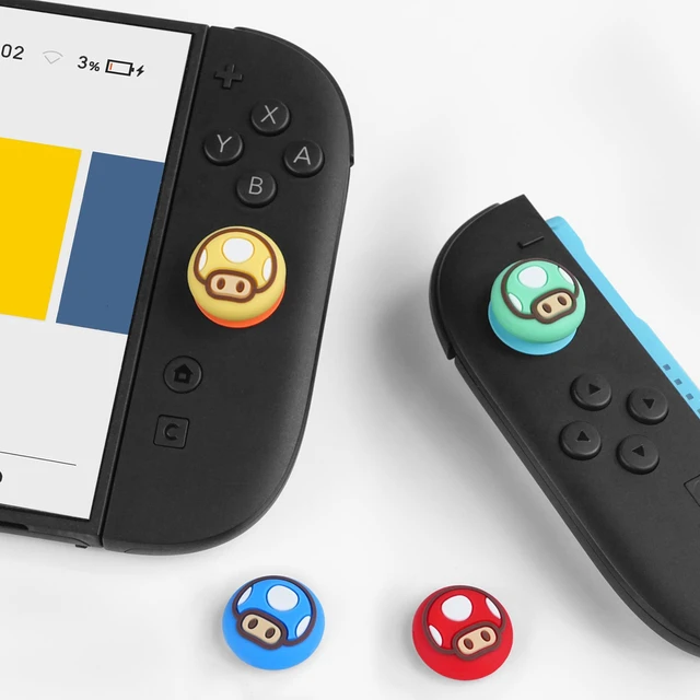 Alt view image 10 of 12 - Thumb Grip Caps for Nintendo Switch 2 / Switch 2 Pro Controller, 4PCS Kawaii Cute Joystick Cap Grip Soft Silicone Joycon Button Cover Switch 2 Accessories, Red