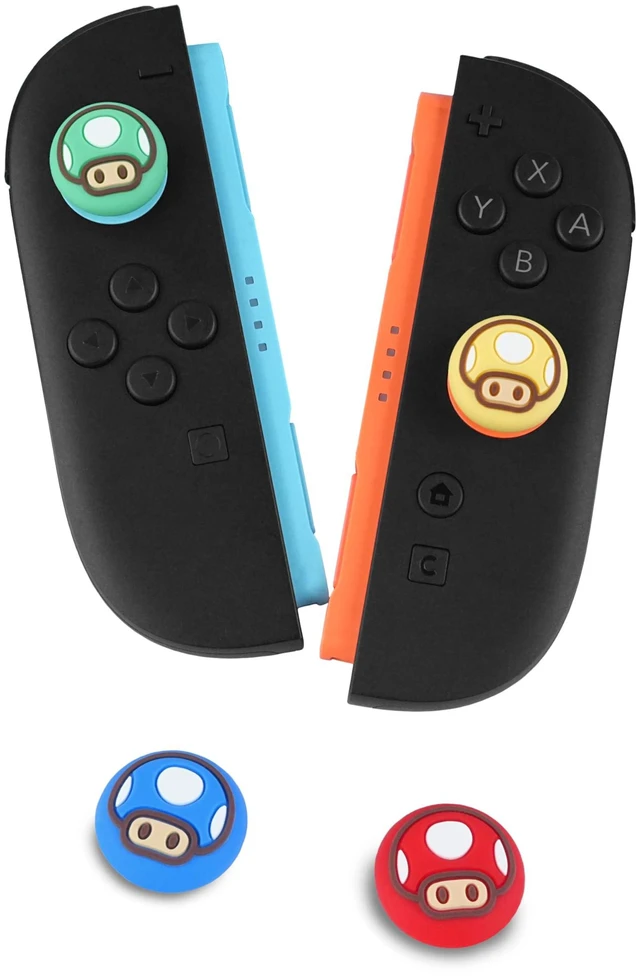 Alt view image 12 of 12 - Thumb Grip Caps for Nintendo Switch 2 / Switch 2 Pro Controller, 4PCS Kawaii Cute Joystick Cap Grip Soft Silicone Joycon Button Cover Switch 2 Accessories, Red