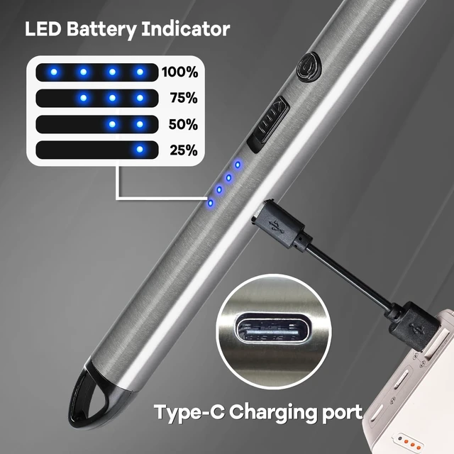 Alt view image 10 of 12 - 4 Pack Candle Lighter Electric Rechargeable Arc Windproof Lighters Flexible Neck Long Rotate 360 Plasma Lighter USB Flameless Lighters Candles Grill BBQ