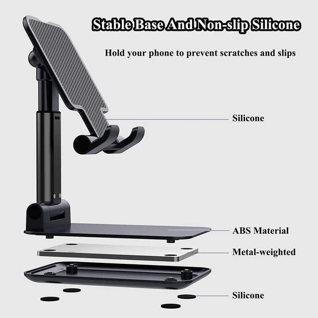 Alt view image 13 of 14 - 2 Pcs Cell Phone Stand for Desk, Adjustable & Foldable Phone Holder