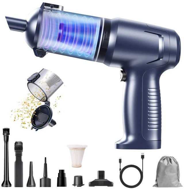Alt view image 7 of 12 - Airflex Pro Car Vacuum Portable Cordless, 20000PA Handheld Vacuum Cleaner,Mini Vacuum Cleaner w/Type-C Fast Charge for Car, Home & Outdoor(Navy Blue)