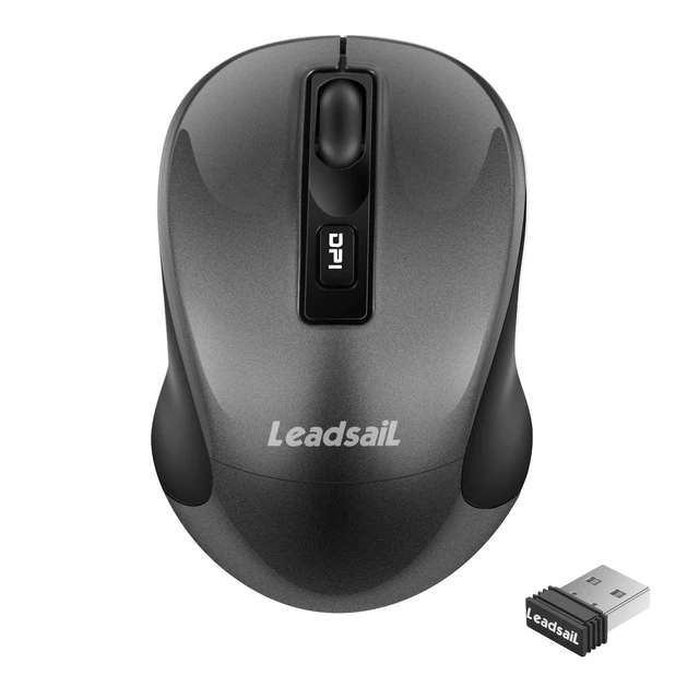 Alt view image 7 of 12 - Wireless Slim Cordless Mouse, 2.4G USB Mouse for Laptop, Desktop, MacBook - Less Noise, Optical, 4 Buttons